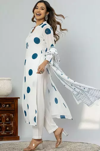 Women Printed Regular Pure Cotton Kurta with Trousers & With Dupatta
