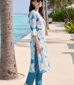 Women Floral Printed Regular Pure Cotton Kurta with Trousers