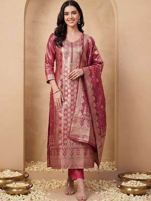 Women Ethnic Motifs Regular Kurta with Trousers & With Dupatta 6