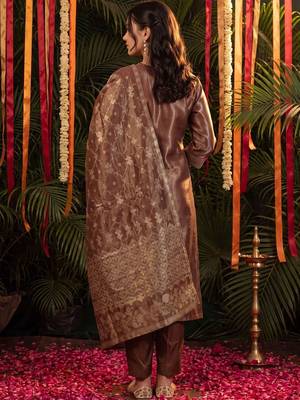 Women Ethnic Motifs Regular Kurta with Trousers & With Dupatta 4
