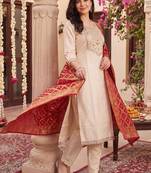 Women Ethnic Motifs Embroidered Regular Thread Work Kurta with Trousers & With Dupatta