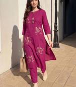 Women Ethnic Motifs Printed Regular Pure Cotton Kurta with Trousers