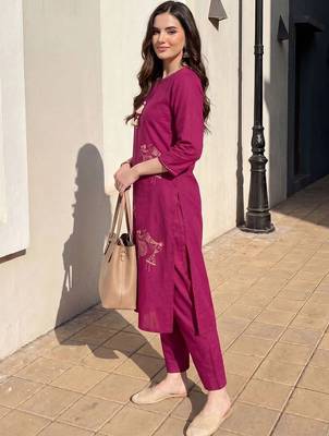 Women Ethnic Motifs Printed Regular Pure Cotton Kurta with Trousers 3