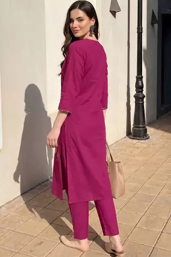 Women Ethnic Motifs Printed Regular Pure Cotton Kurta with Trousers