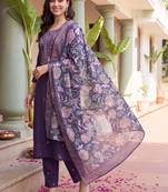 Women Floral Embroidered Regular Thread Work Kurta with Trousers & With Dupatta