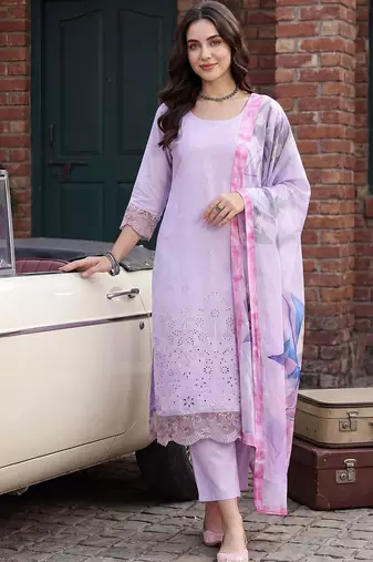 Women Ethnic Motifs Embroidered Regular Thread Work Kurta with Trousers & With Dupatta