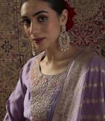 Women Ethnic Motifs Embroidered Regular Thread Work Kurta with Trousers & With Dupatta