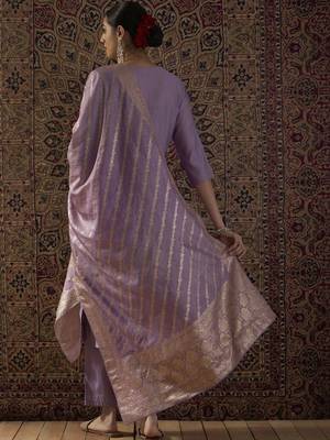 Women Ethnic Motifs Embroidered Regular Thread Work Kurta with Trousers & With Dupatta 4