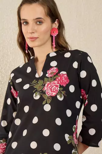 Women Floral Printed Regular Pure Cotton Kurta with Pyjamas