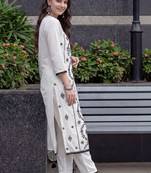 Women Ethnic Motifs Embroidered Regular Thread Work Kurta with Trousers & With Dupatta