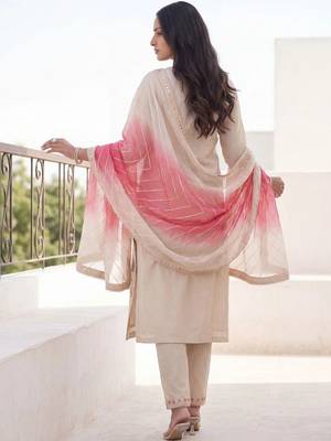 Women Floral Embroidered Regular Mirror Work Kurta with Trousers & With Dupatta 4