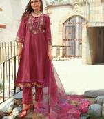 Women Ethnic Motifs Embroidered Regular Thread Work Kurta with Trousers & With Dupatta
