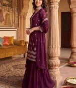 Women Ethnic Motifs Embroidered Regular Kurta with Sharara & With Dupatta