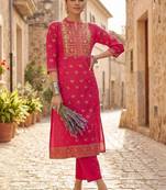 Women Ethnic Motifs Printed Regular Pure Cotton Kurta with Trousers