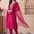 Ethnic Motifs Embroidered Thread Work Kurta With Trousers & Dupatta