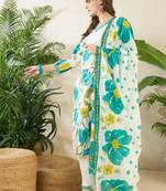 Women Floral Printed Regular Pure Cotton Kurta with Trousers & With Dupatta