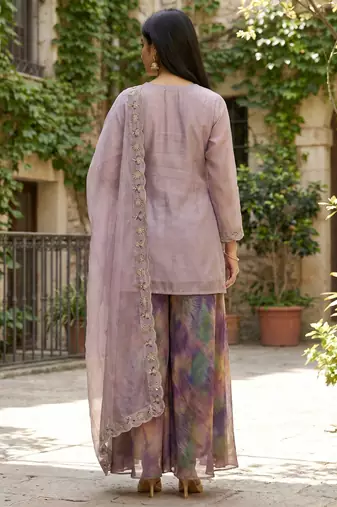 Women's Beautiful Embroidery Work Fendy Satin Fabric Straight Kurta Palazzo and Dupatta Set