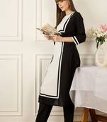 Women Colourblocked Regular Chanderi Silk Kurta with Trousers