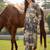 Women Printed Regular Linen Kurta with Trousers