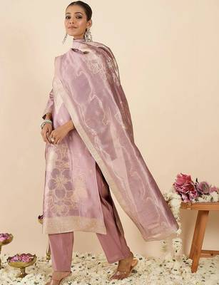 Women Ethnic Motifs Regular Kurta with Trousers & With Dupatta 5