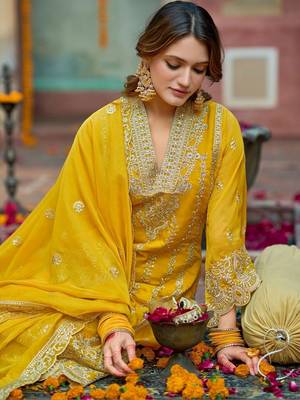 Women Ethnic Motifs Embroidered Regular Thread Work Kurta with Trousers & With Dupatta 2