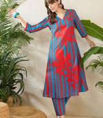 Women Printed Regular Pure Cotton Kurta with Trousers