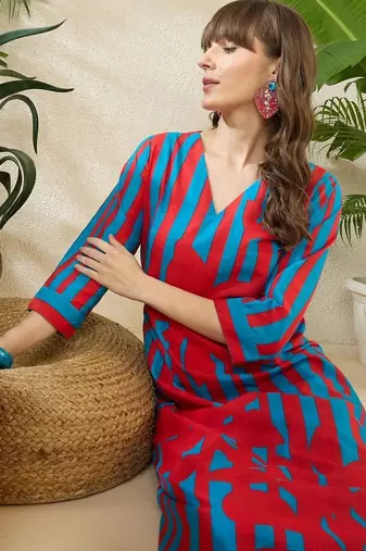 Women Printed Regular Pure Cotton Kurta with Trousers