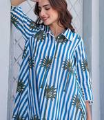 Women Printed Regular Pure Cotton Kurti with Trousers