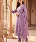 Women Ethnic Motifs Embroidered Regular Thread Work Kurta with Trousers & With Dupatta