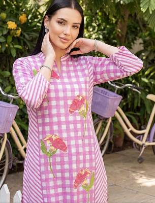 Women Printed Regular Pure Cotton Kurta with Trousers 1