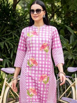 Women Printed Regular Pure Cotton Kurta with Trousers 2