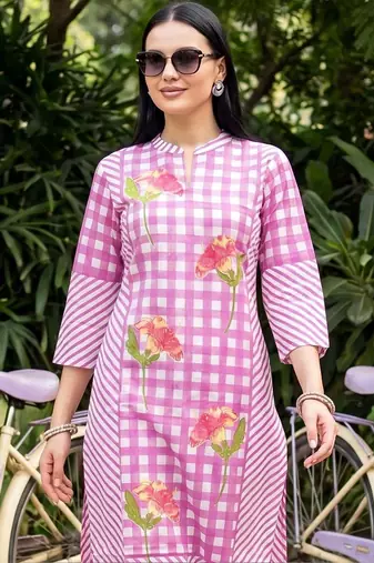 Women Printed Regular Pure Cotton Kurta with Trousers