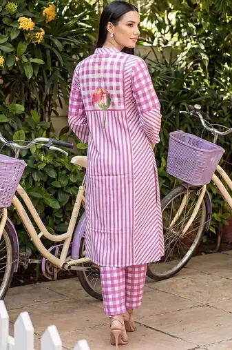 Women Printed Regular Pure Cotton Kurta with Trousers
