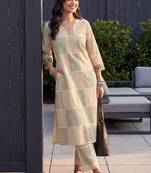 Women Printed Regular Pure Cotton Kurta with Trousers