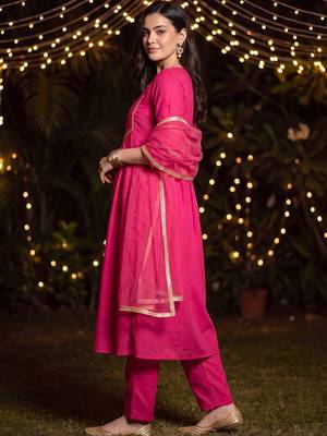 Women Regular Gotta Patti Kurta with Trousers & With Dupatta 1