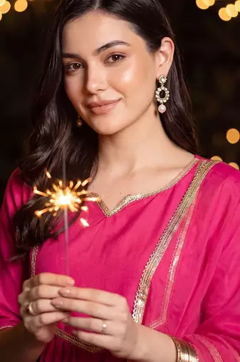 Women Regular Gotta Patti Kurta with Trousers & With Dupatta