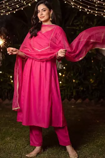 Women Regular Gotta Patti Kurta with Trousers & With Dupatta