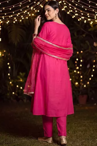 Women Regular Gotta Patti Kurta with Trousers & With Dupatta