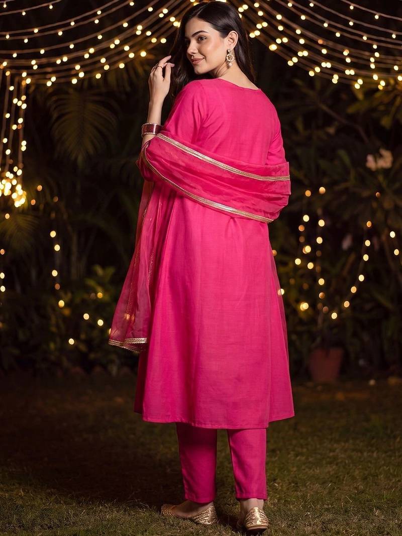 Women Regular Gotta Patti Kurta with Trousers & With Dupatta