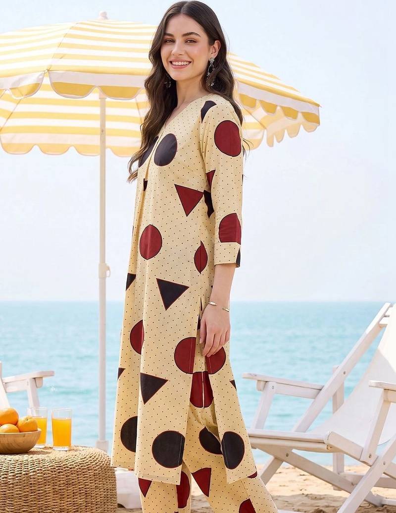 Women Printed Regular Pure Cotton Kurta with Trousers