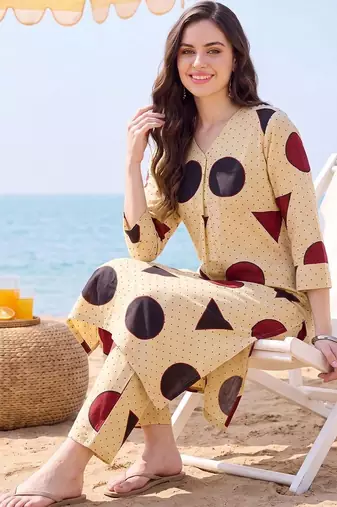 Women Printed Regular Pure Cotton Kurta with Trousers