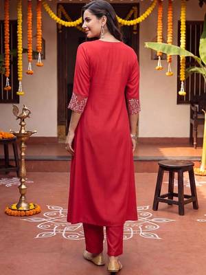 Women Ethnic Motifs Embroidered Regular Thread Work Kurta with Trousers & With Dupatta 4