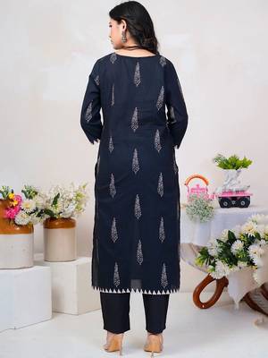 Women Ethnic Motifs Printed Regular Pure Cotton Kurta with Trousers & With Dupatta 5
