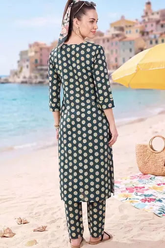 Women Printed Regular Pure Cotton Kurta with Trousers