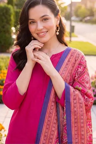 Women Ethnic Motifs Regular Kurta with Trousers & With Dupatta