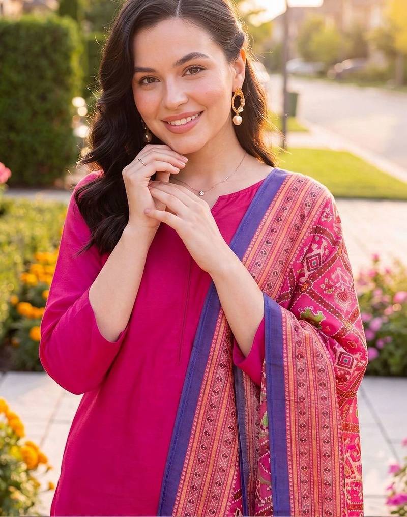 Women Ethnic Motifs Regular Kurta with Trousers & With Dupatta