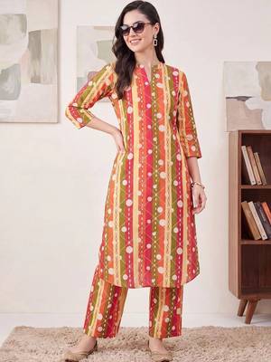 Women Printed Regular Pure Cotton Kurta with Palazzos 1