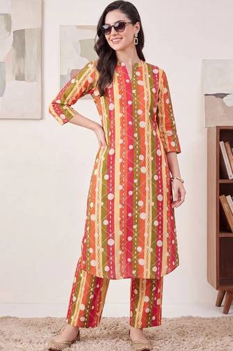 Women Printed Regular Pure Cotton Kurta with Palazzos