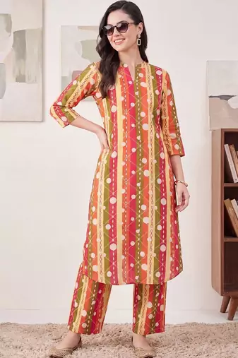 Women Printed Regular Pure Cotton Kurta with Palazzos
