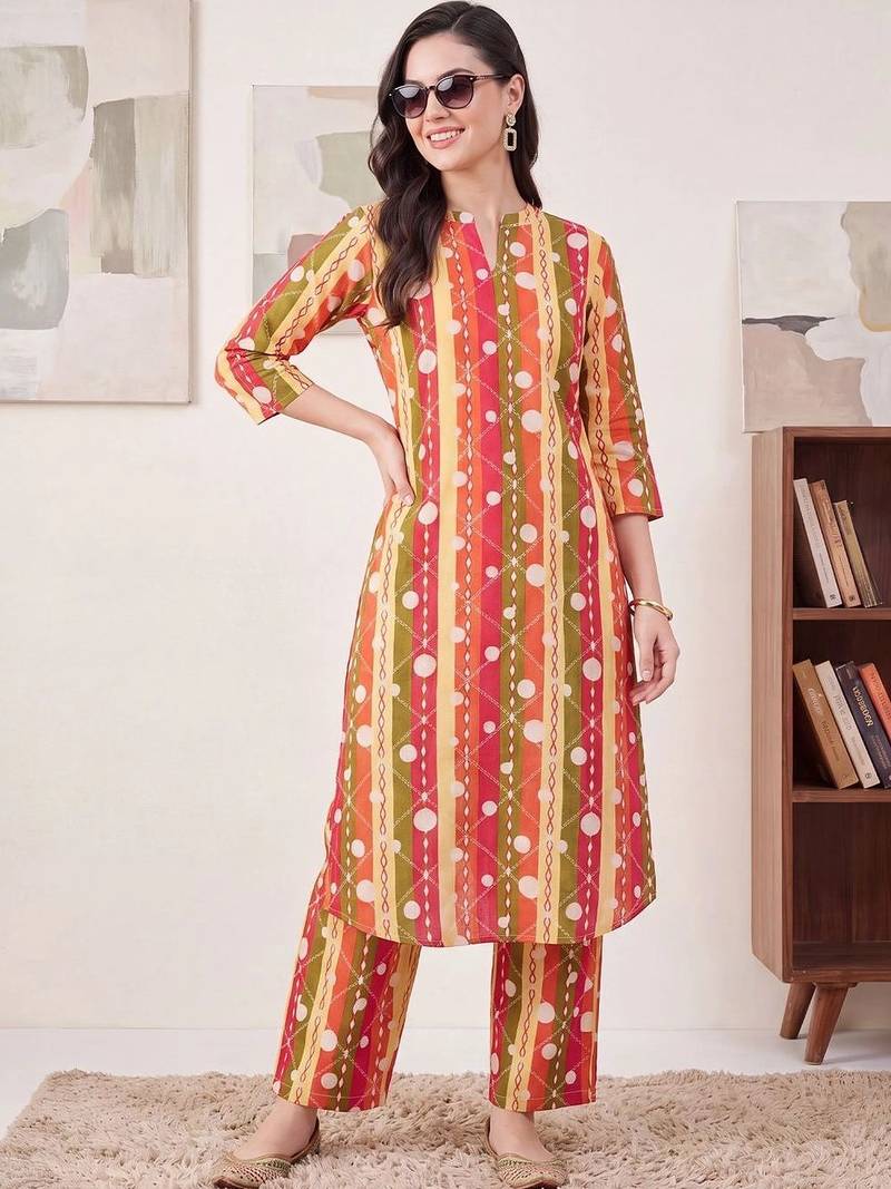 Women Printed Regular Pure Cotton Kurta with Palazzos